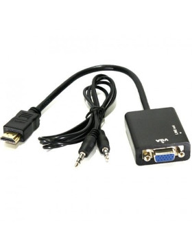 Conversor HDMI Para VGA Fêmea C/ Áudio