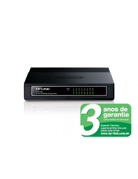 Switch de 16 Portas TP-Link 10/100mbps