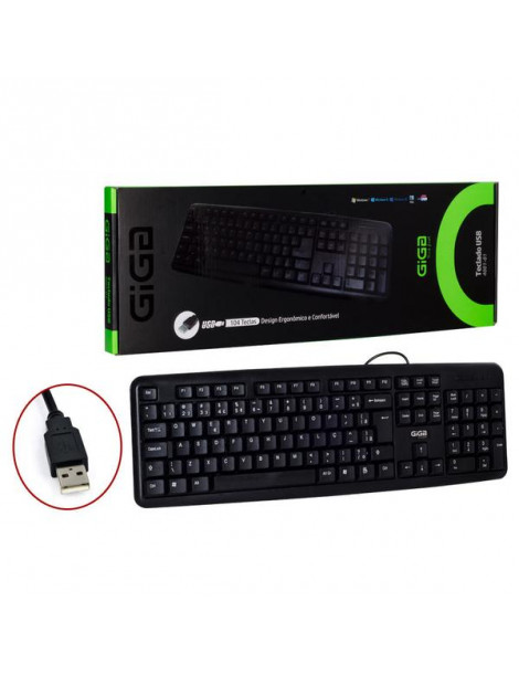 Teclado Giga USB Ergonômico